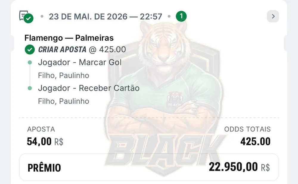 Print de green — aposta vencedora